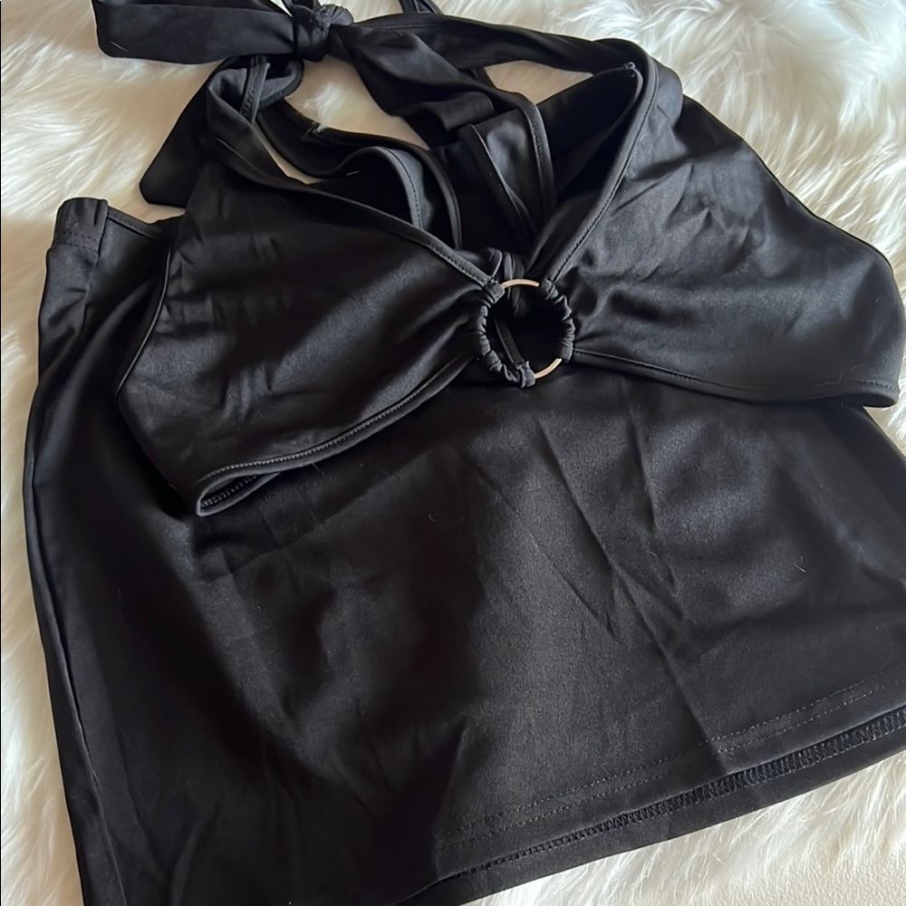 BRAND NEW Black Cutout Halter Top Dress